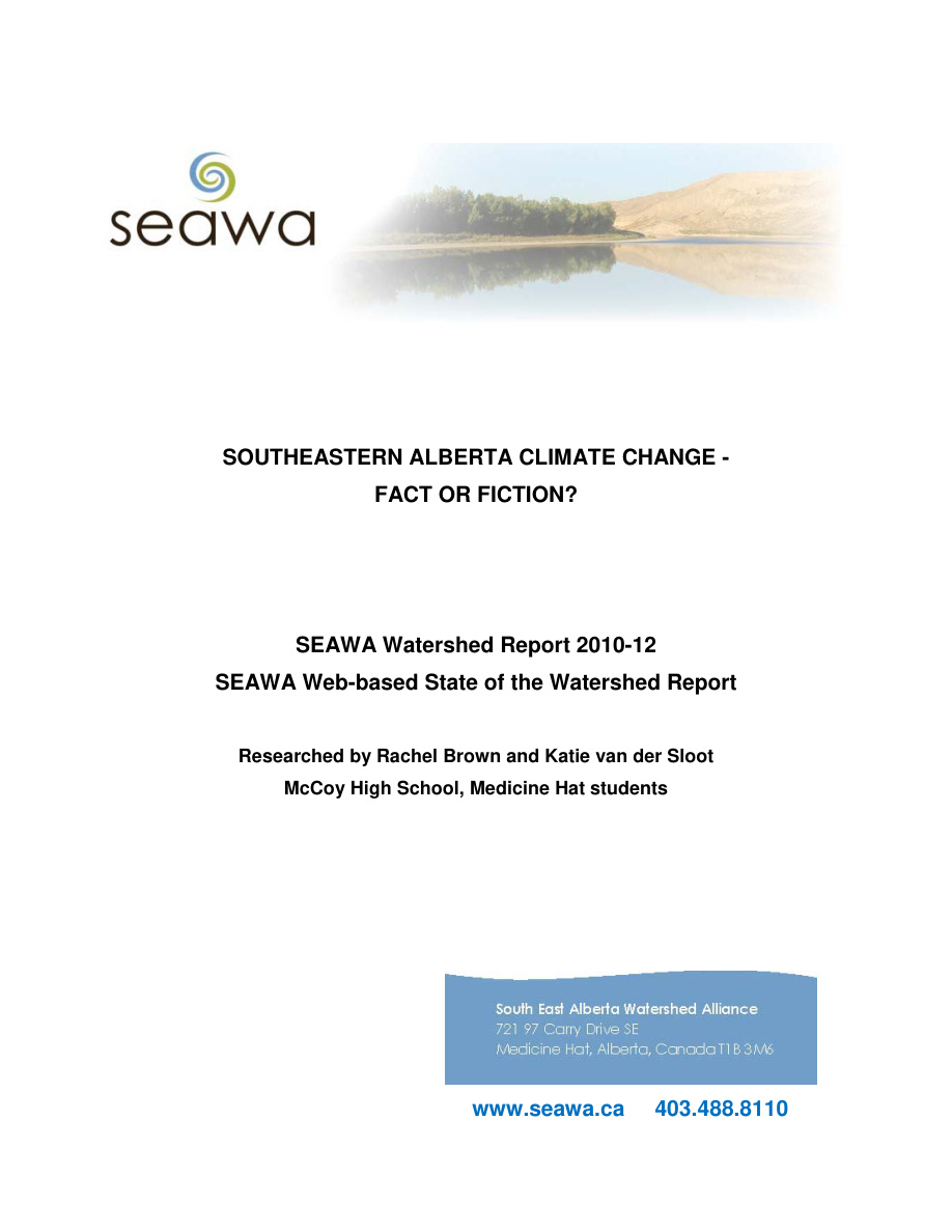 12 Seawa Wtrshdrprt 2010 12 Sealbertaclimatechangefactorfiction