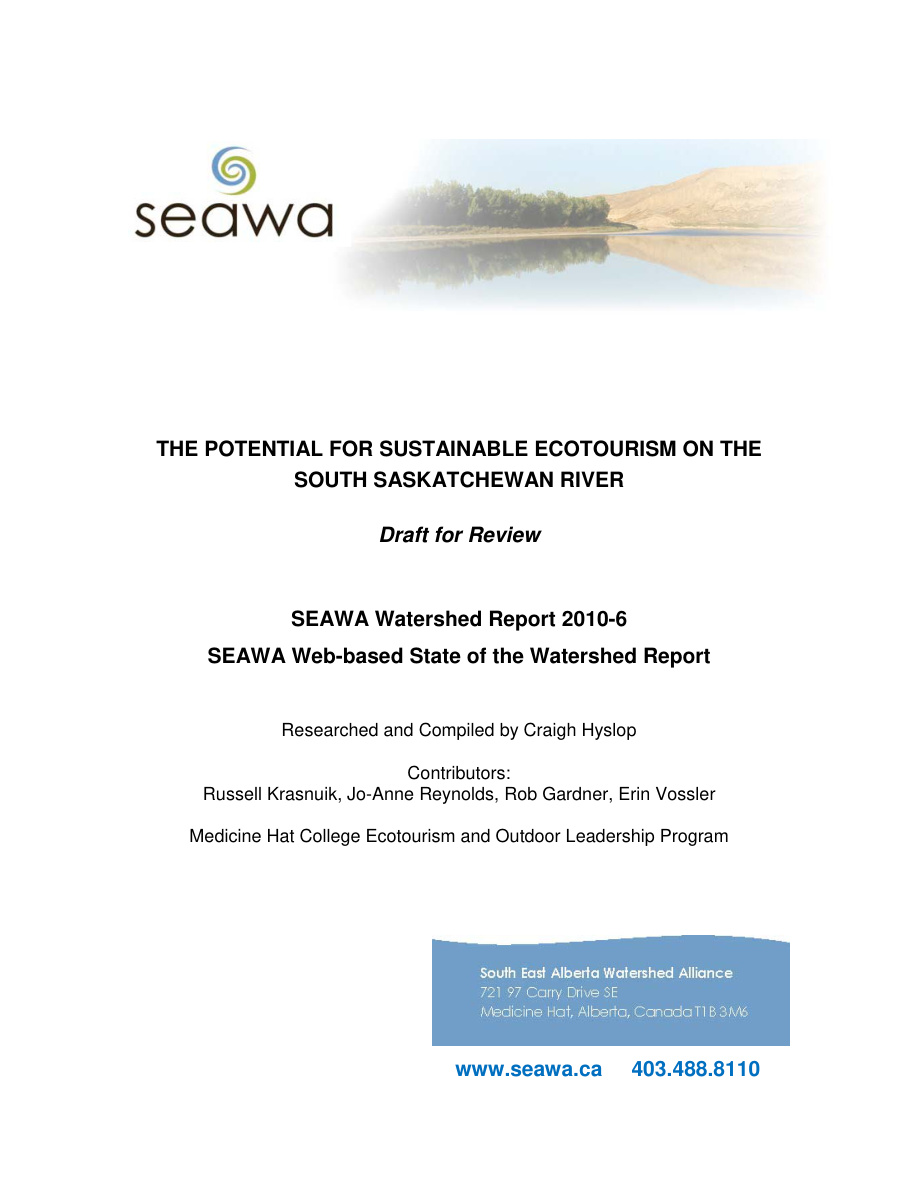 6 Seawa Wtrshdrprt 2010 6 Potentialforecotourism